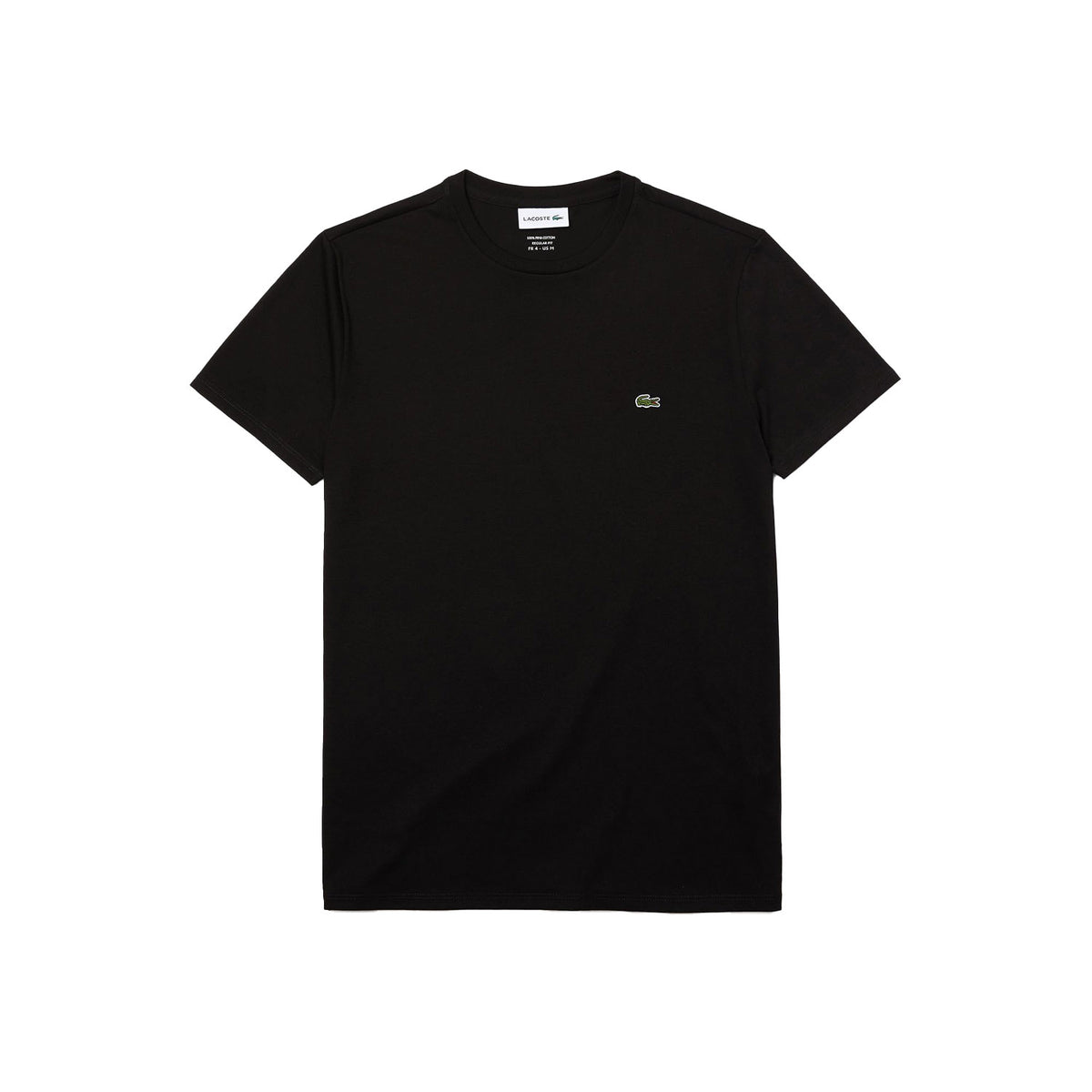 Lacoste Men's Crew Neck Pima Cotton Jersey T-shirt Black