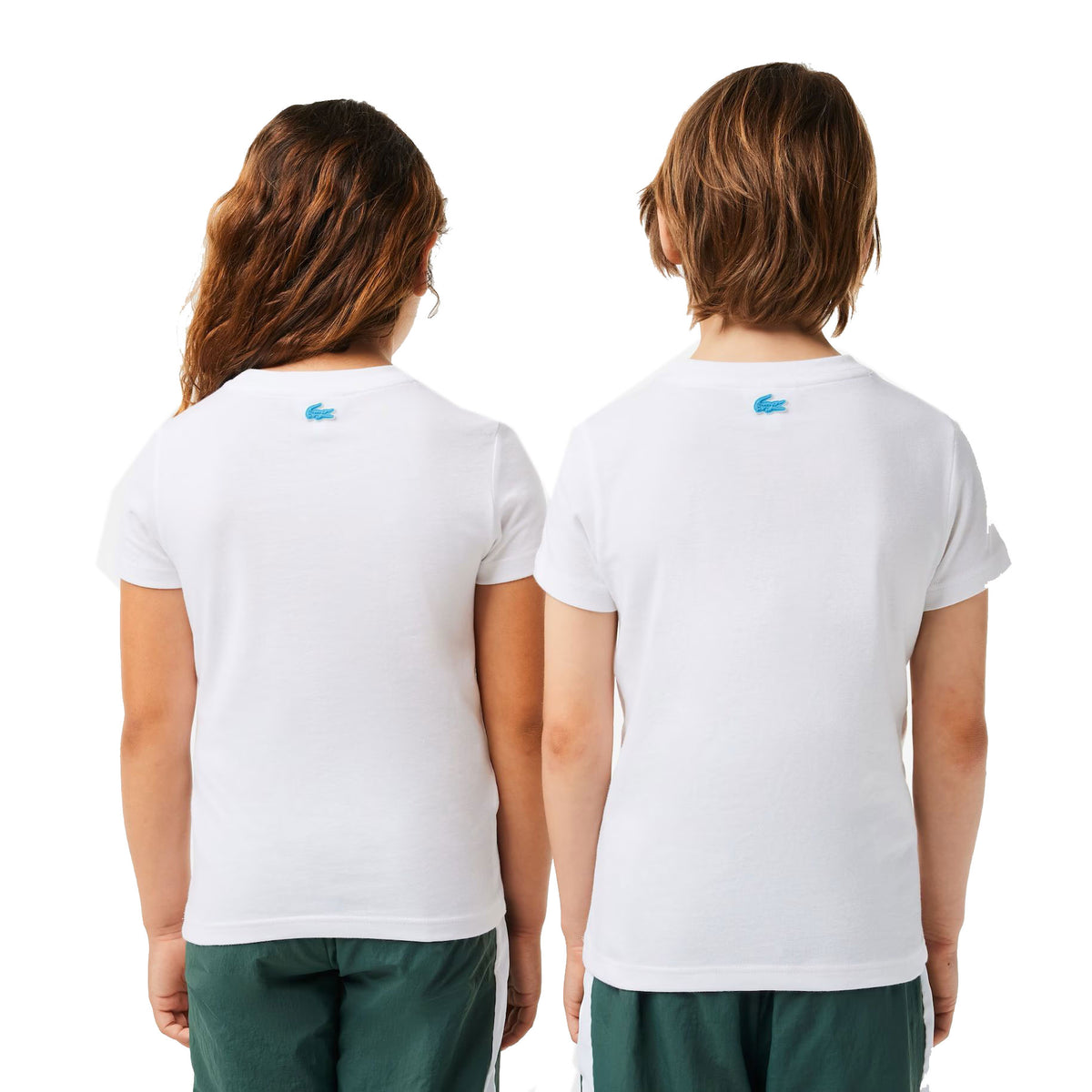 Lacoste Cotton Jersey Planet Print Kids' T-shirt White