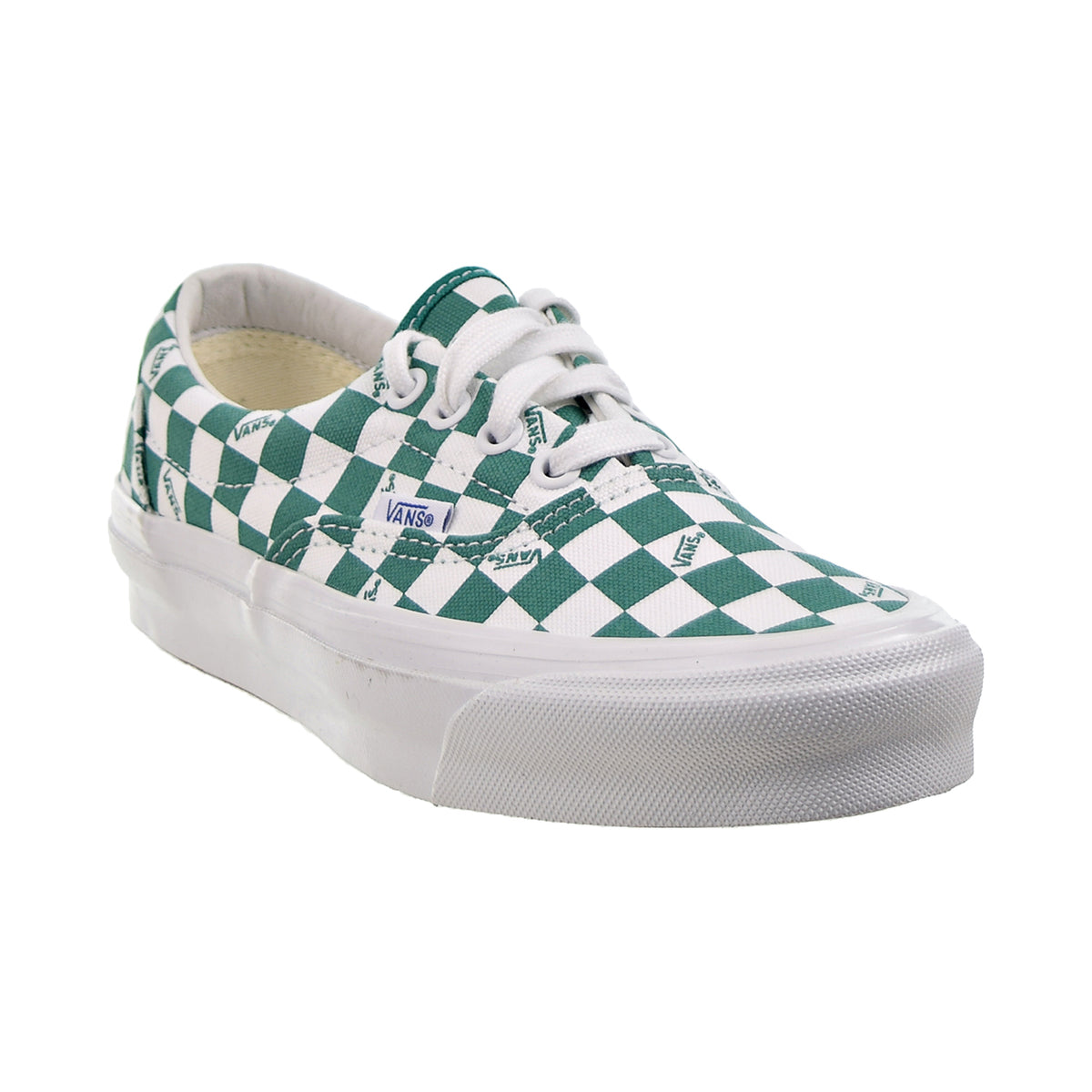 Vans Vault OG Era LX Checkboard Logo Men's Shoes Cadmium Green-White