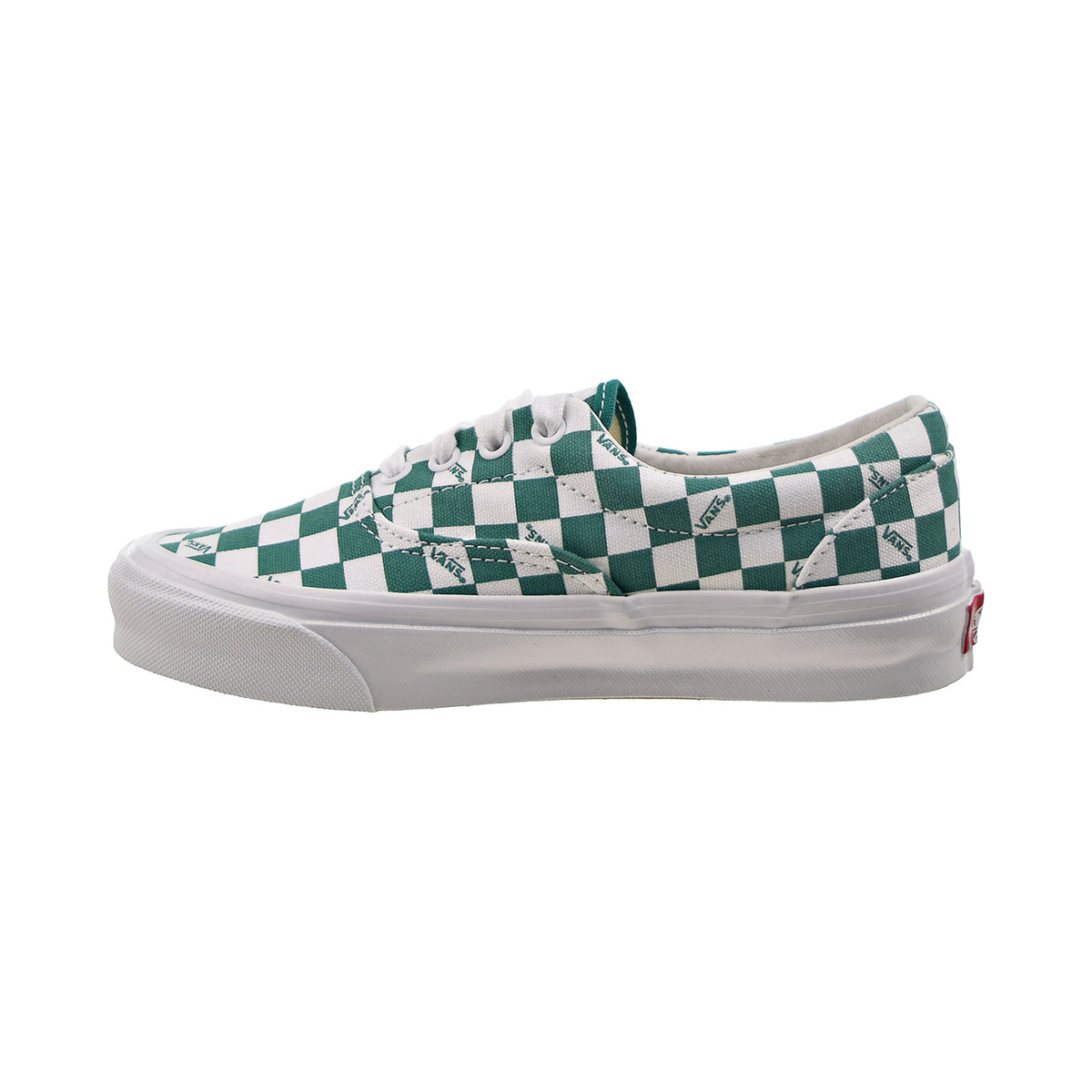 Vans Vault OG Era LX Checkboard Logo Men's Shoes Cadmium Green-White
